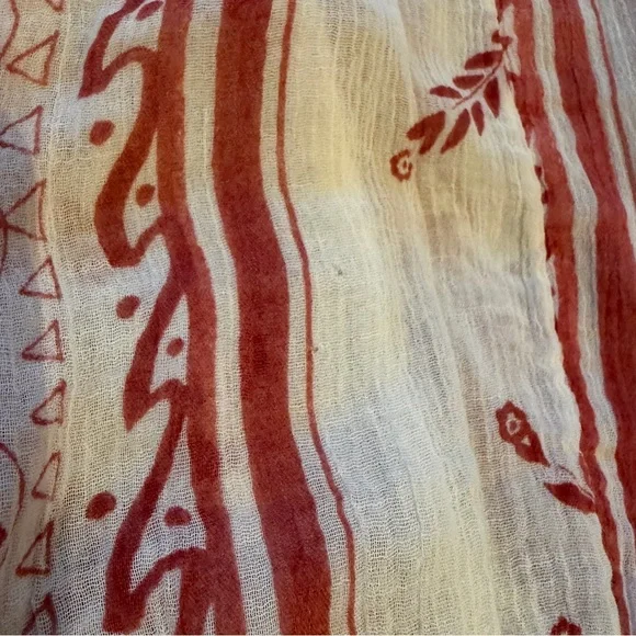 Free People Red and Off White Boho Blouse - Picture 10 of 10